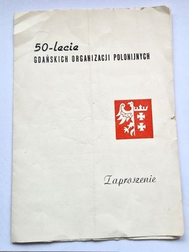 Zaproszenie na 50-lecie Polonii Gdańskiej z 1972