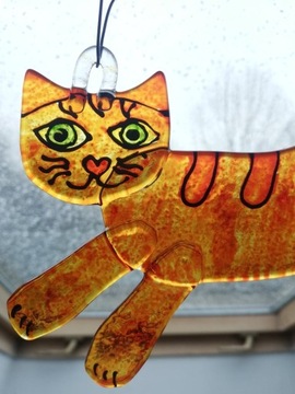 Kot witrażyk dekoracja . Tomekidomek 