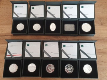 Zestaw monet kolekcjonerskich Ag 10zł + GRATIS