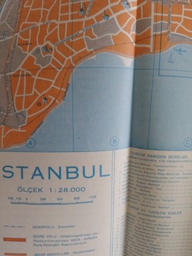 Istanbul mapa plan miasta z lat 80