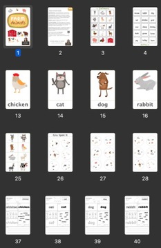 Farm Animals - materiały do słownictwa PDF