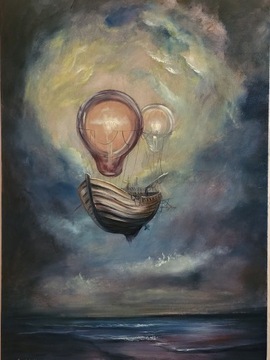 ,,Edison,,obraz olejny Artur Sudak 100x70cm 