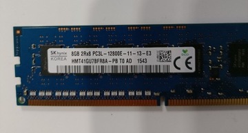 Serwerowa Pamięć ram 8GB 2Rx8 PC3L 12800E -ECC