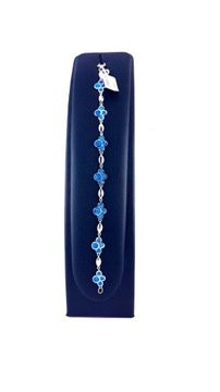 Srebrna bransoletka z opalami w kolorze blue 