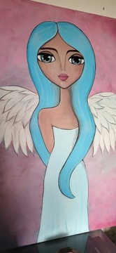 Obraz akrylowy ręcznie malowany"Anioł"