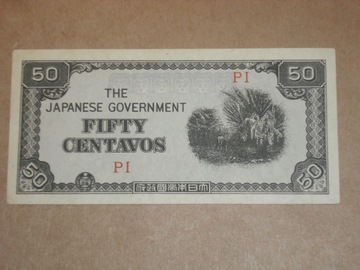 50 centavos 1942- okupacja japońska na Filipinach