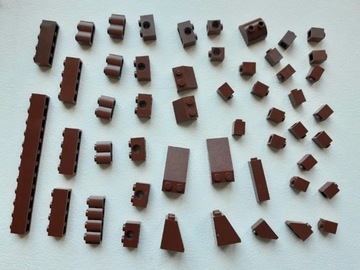 Klocki Lego brick różne mix brązowe 