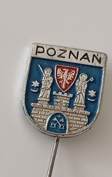 Stara przypinka PRL metalowy znaczek Poznań 