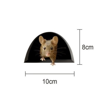 PIĘKNA naklejka ścienna 3D MYSIA DZIURA mysz