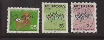 Znaczki kasowane RFN 1972r Mi715-717 Europa CEPT