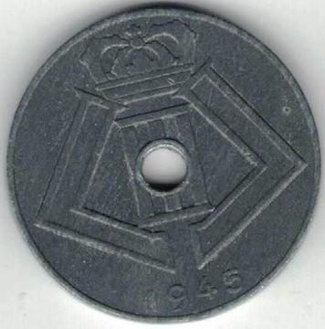 Belgia 10 centymów centimes 1945 E-Q 22 mm