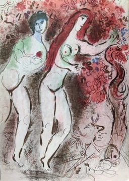 Marc Chagall - Adam i Ewa i Zakazany Owoc