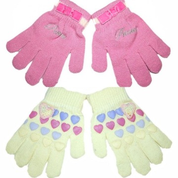 PRINCESS rękawiczki dla dziewczynki 6-9 lat 