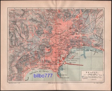 NEAPOL stary plan miasta z 1888 roku