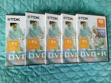 TDK DVD+R  4,7 GB  zapis x1-4 !!!  NOWA UNIKAT BOX