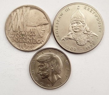  10 złotych 1968 i 1975 i 50 złotych 1982 Piękne!