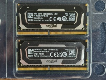 Crucial 32GB (2x16GB) 3200MHz CL16 Ballistix(+ gratis) DDR4 SODIMM
