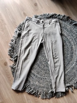 Spodnie eleganckie w kratę szare Zara 38