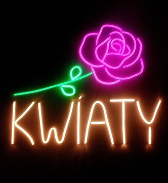 KWIATY kwiaciarnia neon LED reklama wewnętrzna