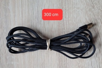 Przewód USB  - USB-C 300 cm pleciony