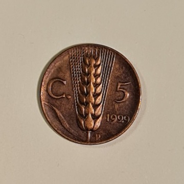 Włochy 5 centesimi 1929