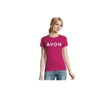 Koszulka bluzka T-shirt Logo Avon XXL różowa avon