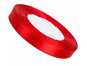 Tasiemka wstążka satynowa czerwona 12 mm 1m