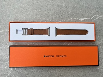 Pasek Apple Watch Hermes Single Tour 42- 49mm brązowy skóra naturalna