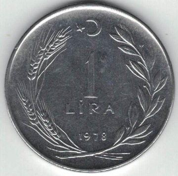 Turcja 1 lira 1978  27 mm nr 1