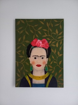 Obraz akryl na płótnie Frida 50x70 rękodzieło 