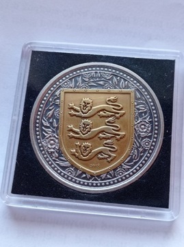Lwy Anglii srebrna moneta antique gold 