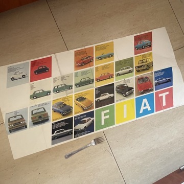Stara ulotka plakat reklamowy Fiat 125 126 500 124