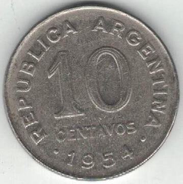 Argentyna 10 centavos 1954 19 mm nr 1