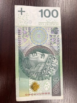 Polski banknot 100 złotych 2012r. Seria BB