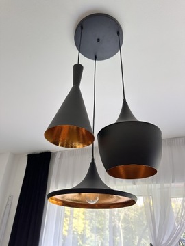 LAMPA WISZĄCA LOFT CZARNA POTRÓJNA FOGGI.