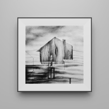 Grafika "Dom I". Cienkopis kreślarski |30x30cm
