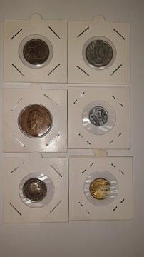 Zestaw monet z świata 6 szt  M21