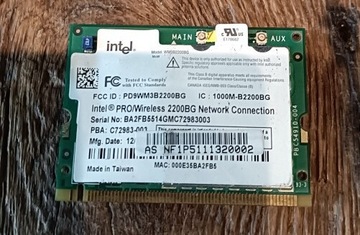 Intel PRO/Wireless 2200BG Network Connection (uszkodzony)