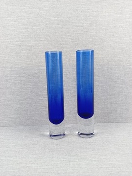 Para wazoników Niebieskie szkło Wąskie cylindry