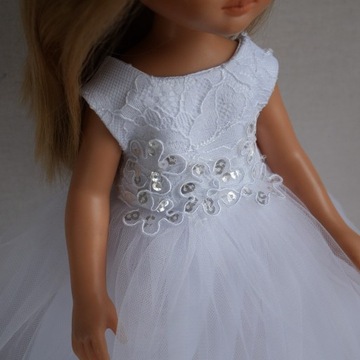 Ubranko lalki Paola Reina - sukienka biała ślubna