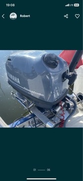 Silnik zaburtowy łodzi pontonu motorówki Yamaha F4 manetka rumpel 4 KM