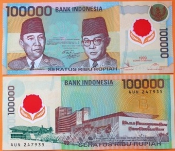 Indonezja 100000 rupees UNC 1999