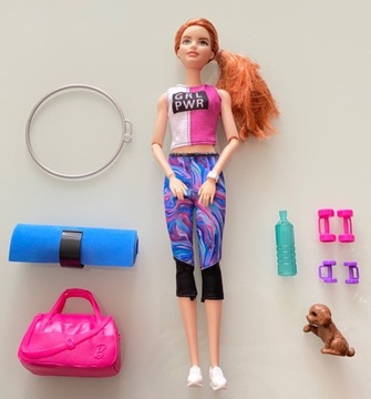 Lalka Barbie Relax Trening na siłowni GJG57 BDB