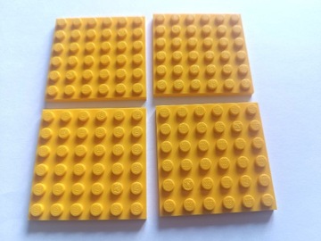 LEGO 3958, płytki 6x6, żółte - 4 sztuki - nowe