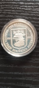 Moneta 750 Rocznica Nadania Praw Miejskich