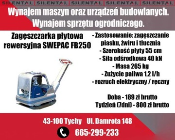 Wynajem zagęszczarki  rewersyjnej SWEPAC FB250