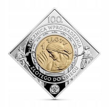 1 zł 100. rocznica wprowadzenia złotego do obiegu 2024 moneta