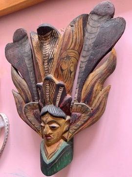 Maska ścienna indiańska ozdobna Indianin unikat