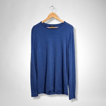 Sweter Selected 100% wełna merino niebieski XL