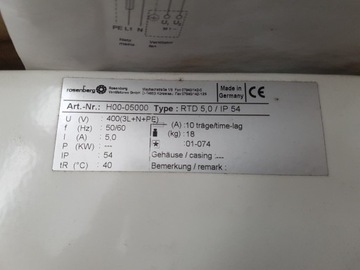 Regulator transformatorowy Rosenberg RTD 5,0 IP54